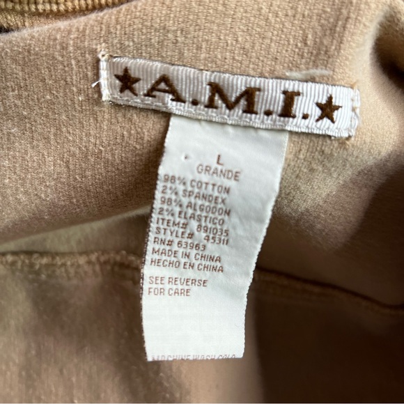 Ami Womens Tan Corduroy Button-Front Trucker Jacket - Picture 5 of 7